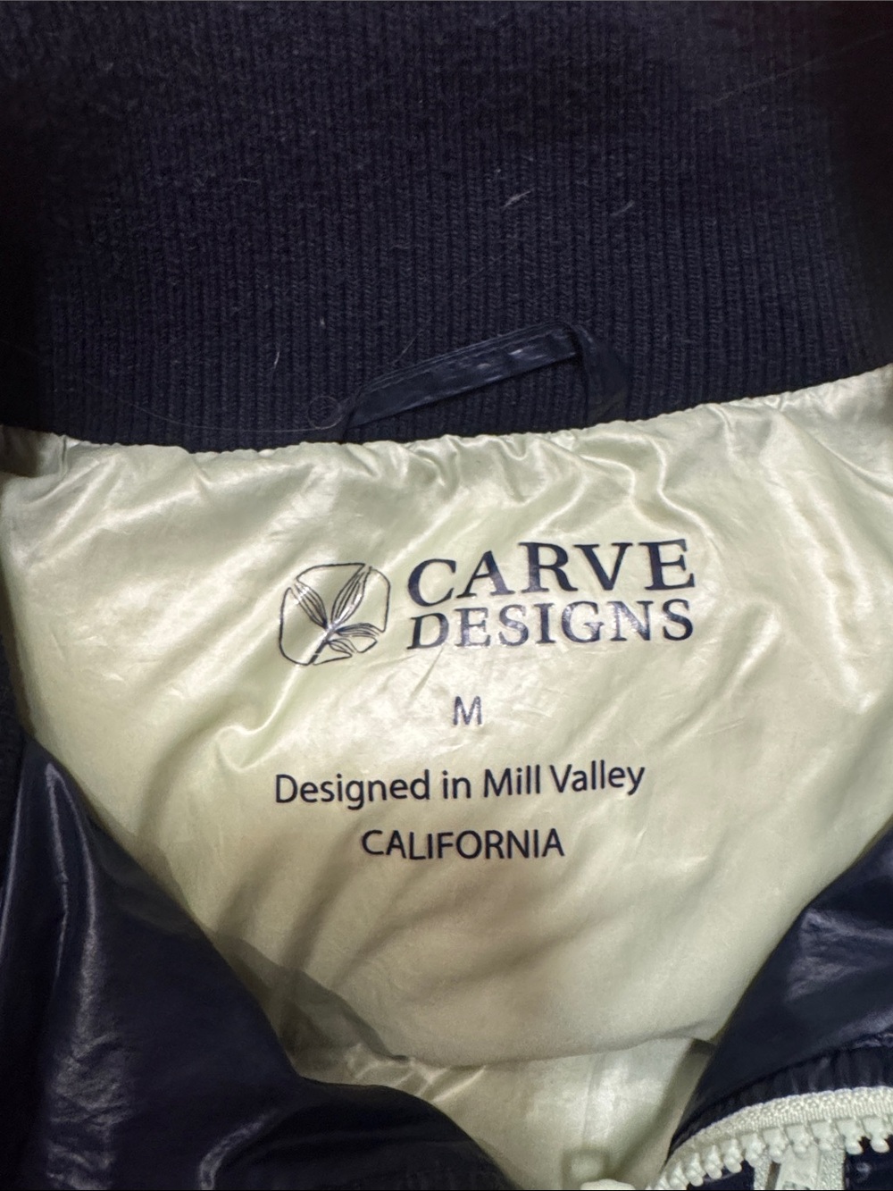 Carve Designs Puffer Vest - Navy with Light Green Trim - Picture 2 of 4